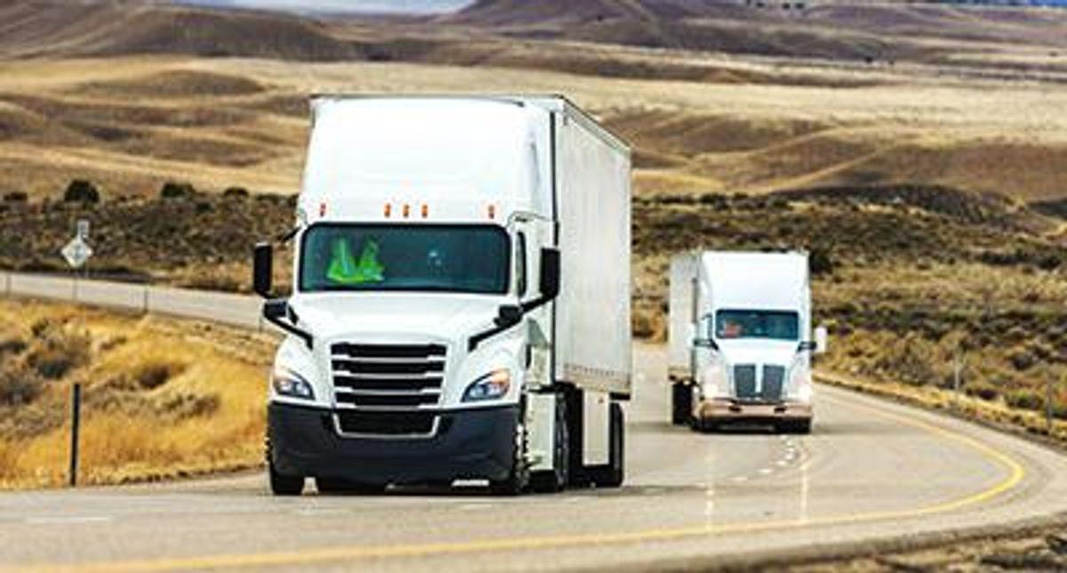 Trucks on the highway