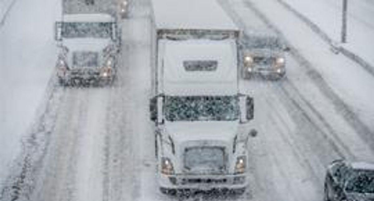 Vehicles driving in winter conditions